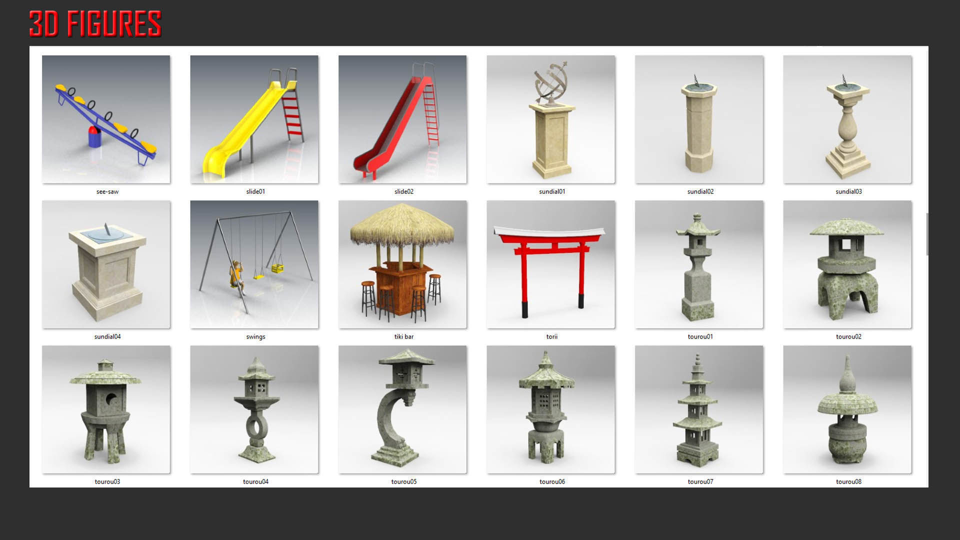 Parks and Gardens  Low-poly 3D model_12