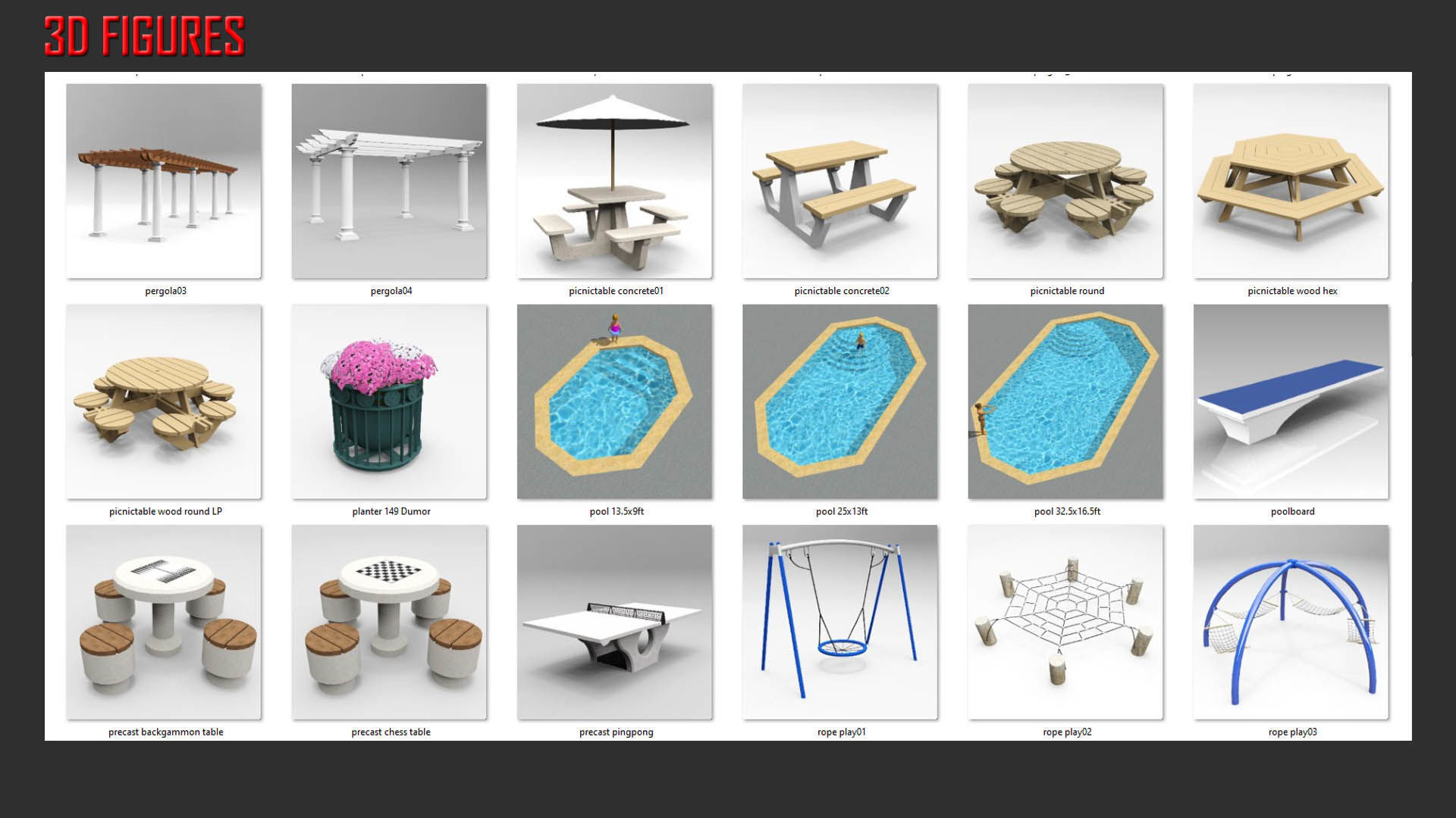 Parks and Gardens  Low-poly 3D model_10