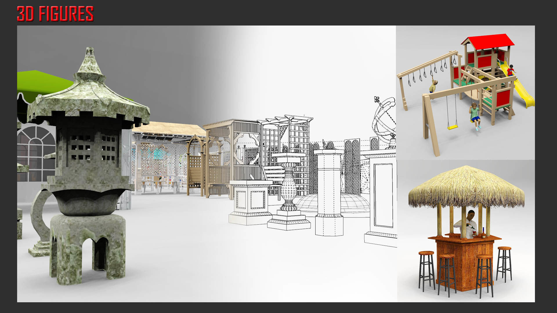 Parks and Gardens  Low-poly 3D model_5