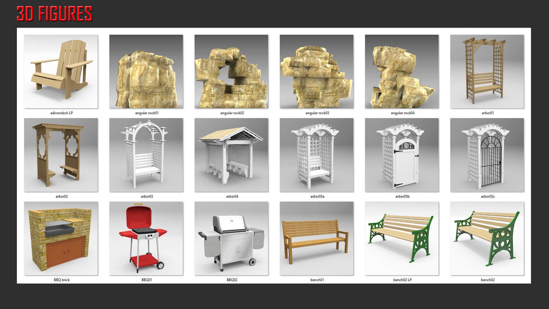 Parks and Gardens  Low-poly 3D model_6