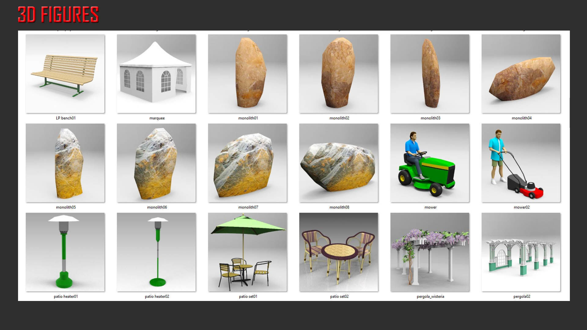 Parks and Gardens  Low-poly 3D model_9