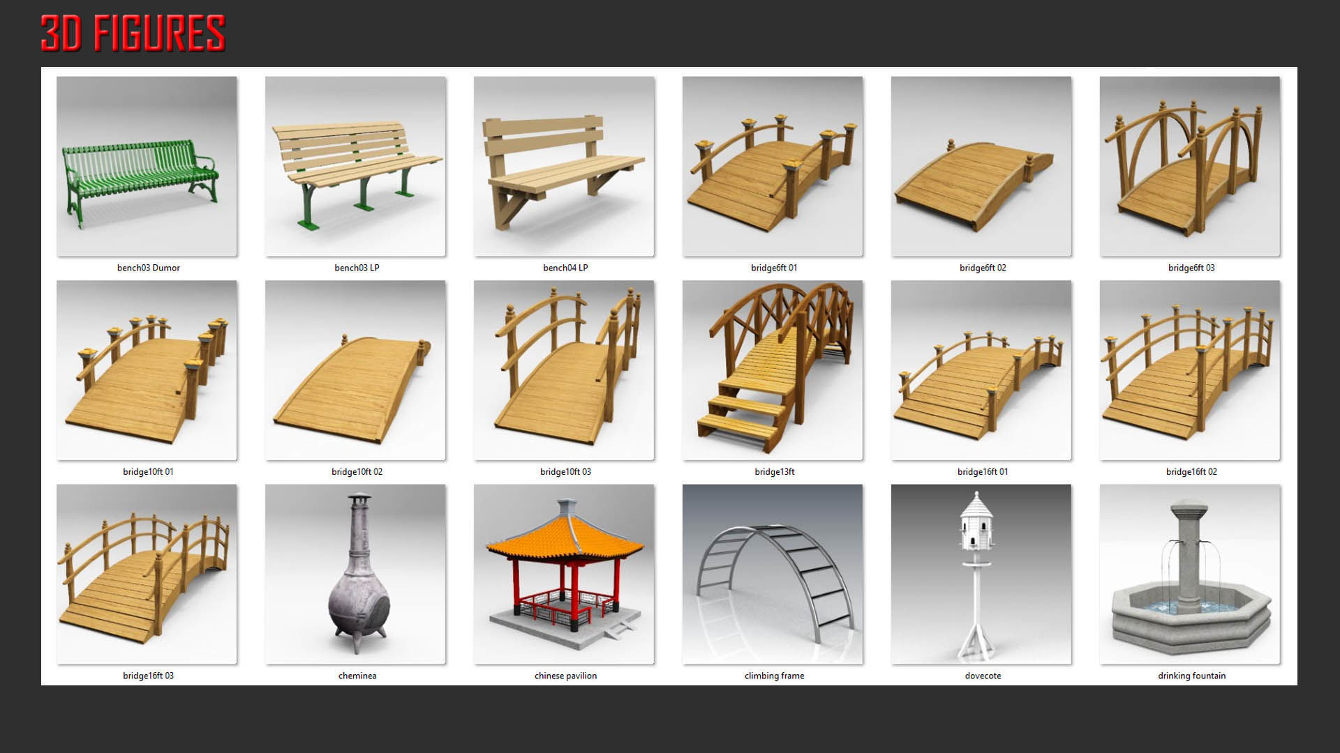 Parks and Gardens  Low-poly 3D model_7