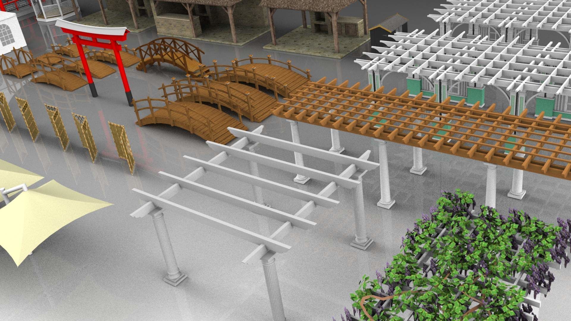 Parks and Gardens  Low-poly 3D model_4