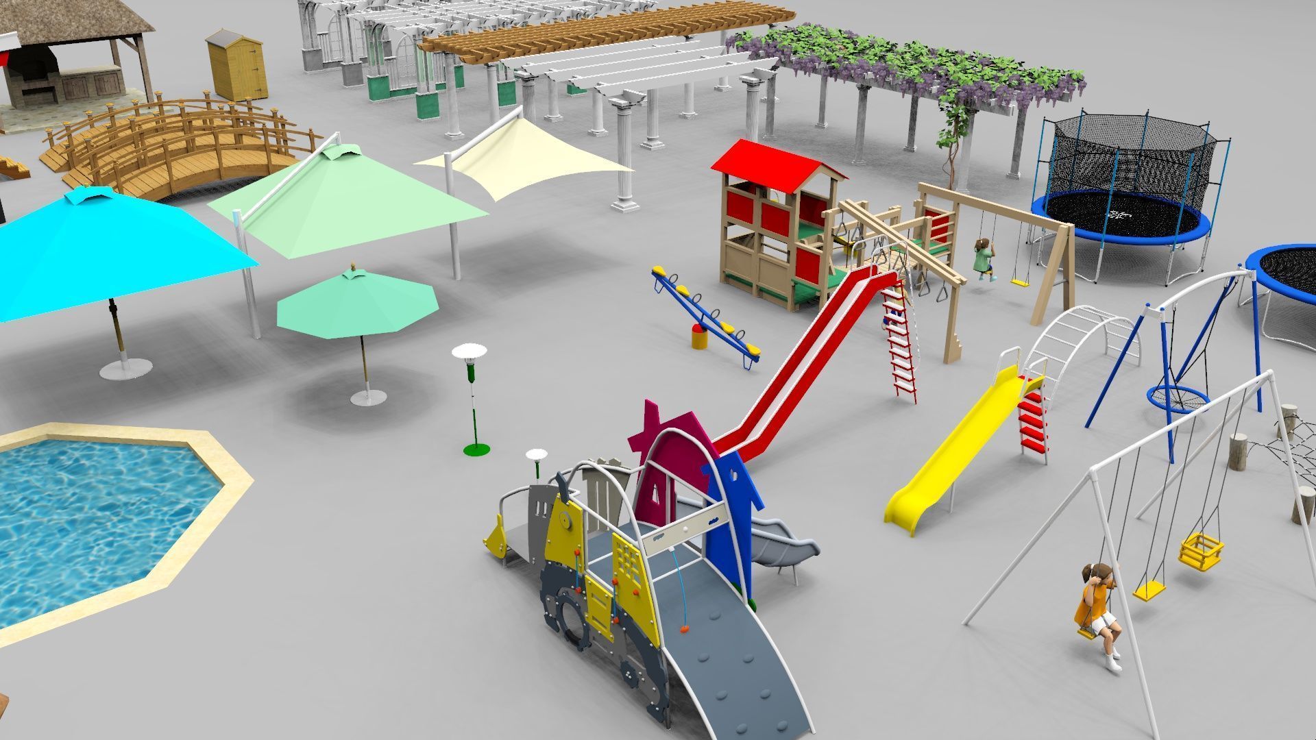 Parks and Gardens  Low-poly 3D model_3