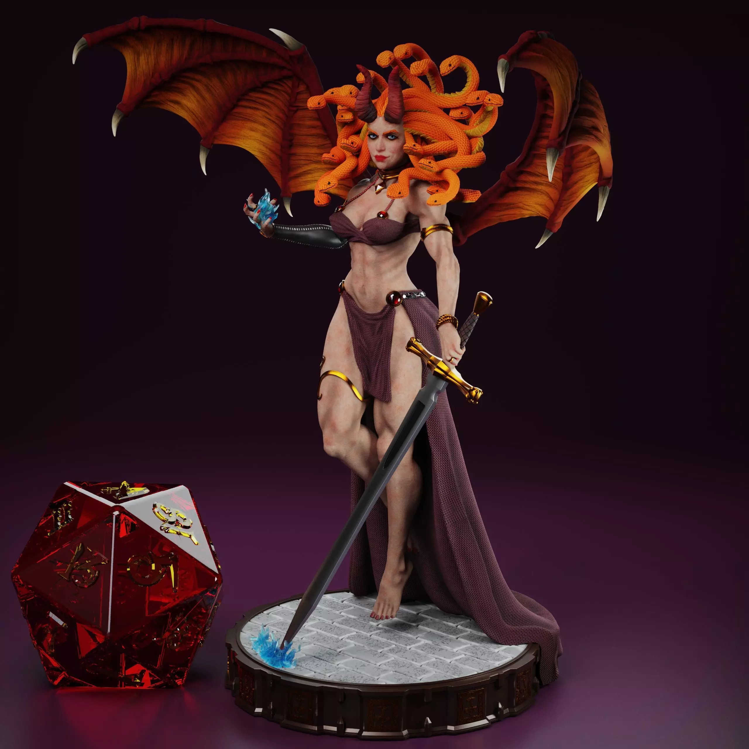 Succubus Medusa - Tabletop game miniature 3D print model