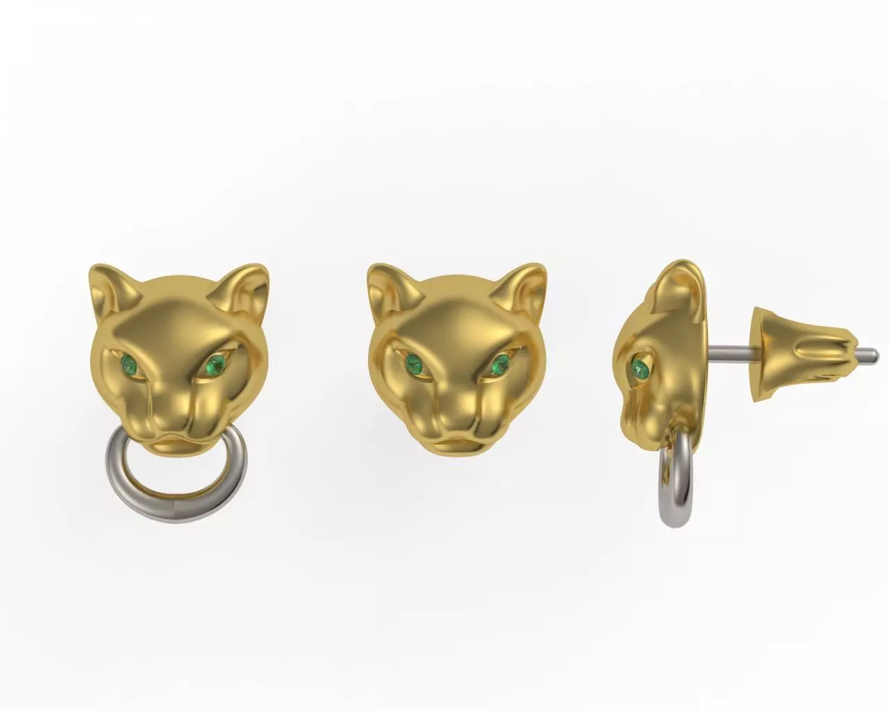 Cat Kitty Face earring stud pendant 3D print model