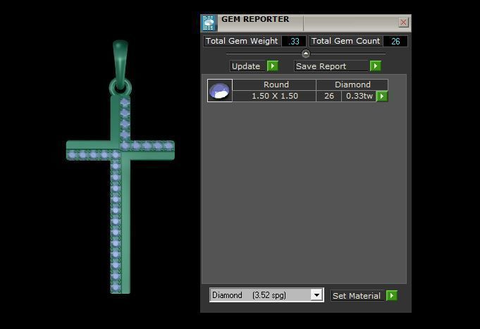 Pendant Cross 3D model_4