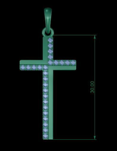 Pendant Cross 3D model_7