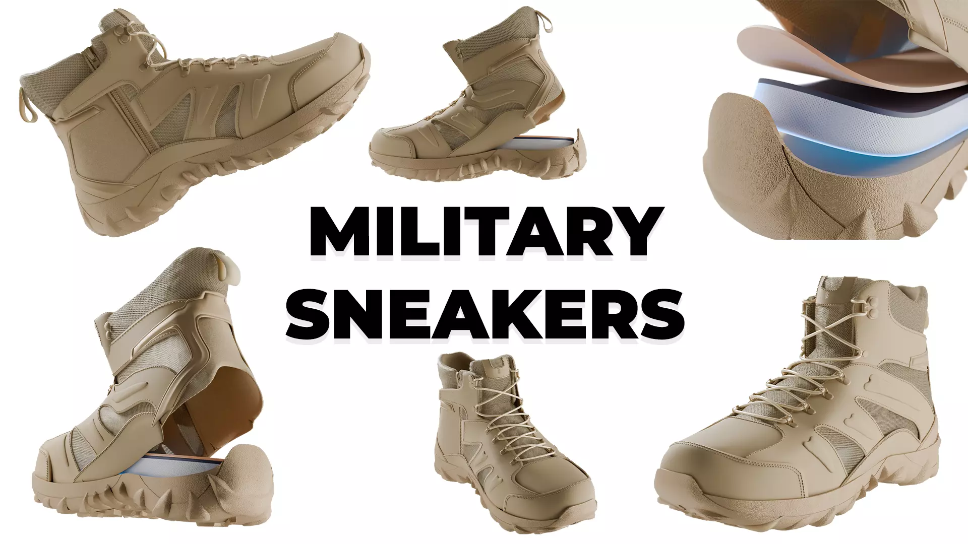 Military Boots - Sneakers - 3d Model Low-poly 3D model_0