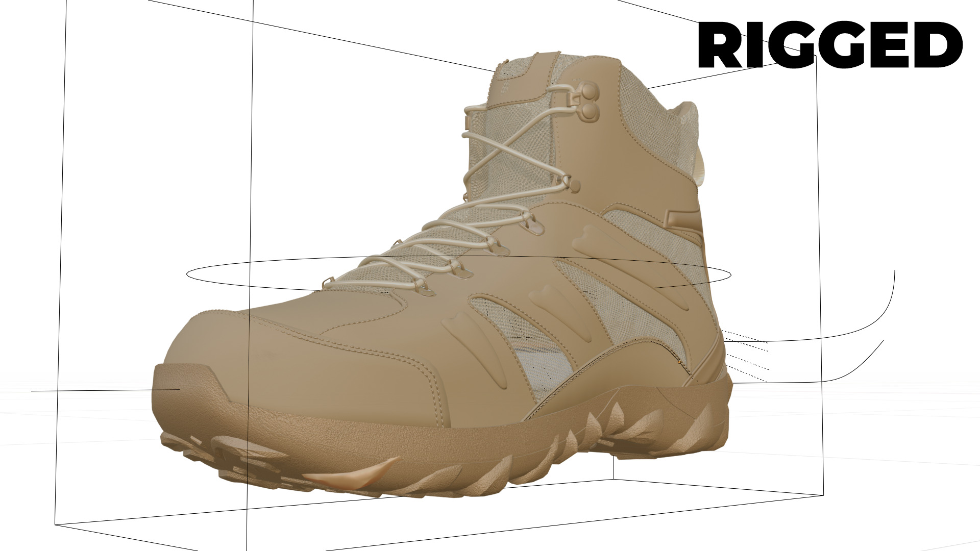 Military Boots - Sneakers - 3d Model Low-poly 3D model_3