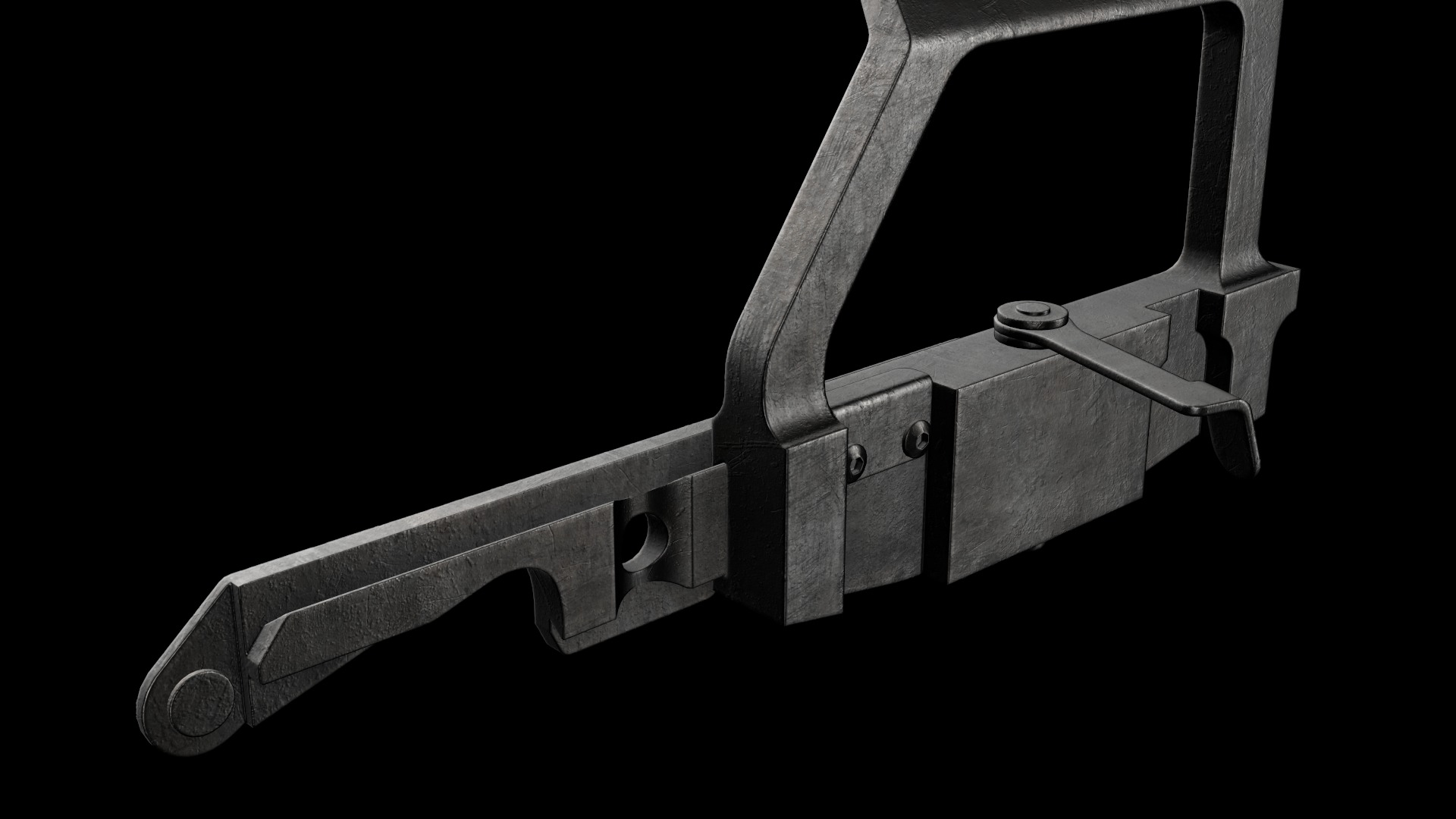 AK Scope Rail Side Mount Kalashnikov Assault Rifle Game Ready Low-poly 3D model_7