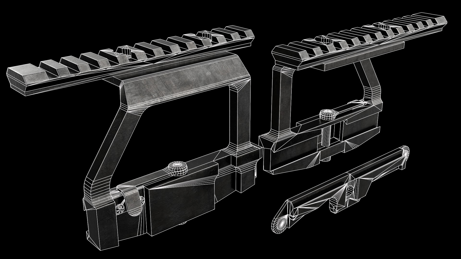 AK Scope Rail Side Mount Kalashnikov Assault Rifle Game Ready Low-poly 3D model_11