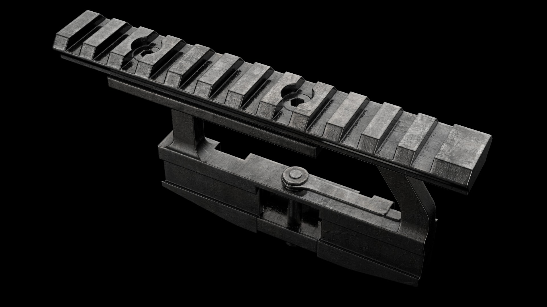 AK Scope Rail Side Mount Kalashnikov Assault Rifle Game Ready Low-poly 3D model_10