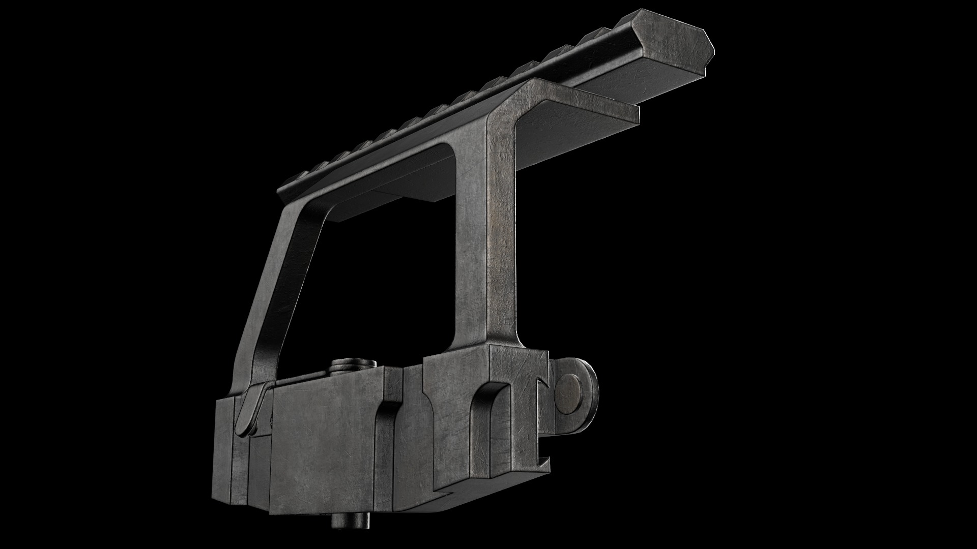 AK Scope Rail Side Mount Kalashnikov Assault Rifle Game Ready Low-poly 3D model_9