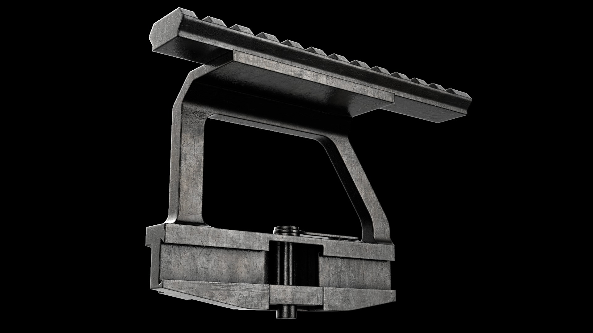 AK Scope Rail Side Mount Kalashnikov Assault Rifle Game Ready Low-poly 3D model_4