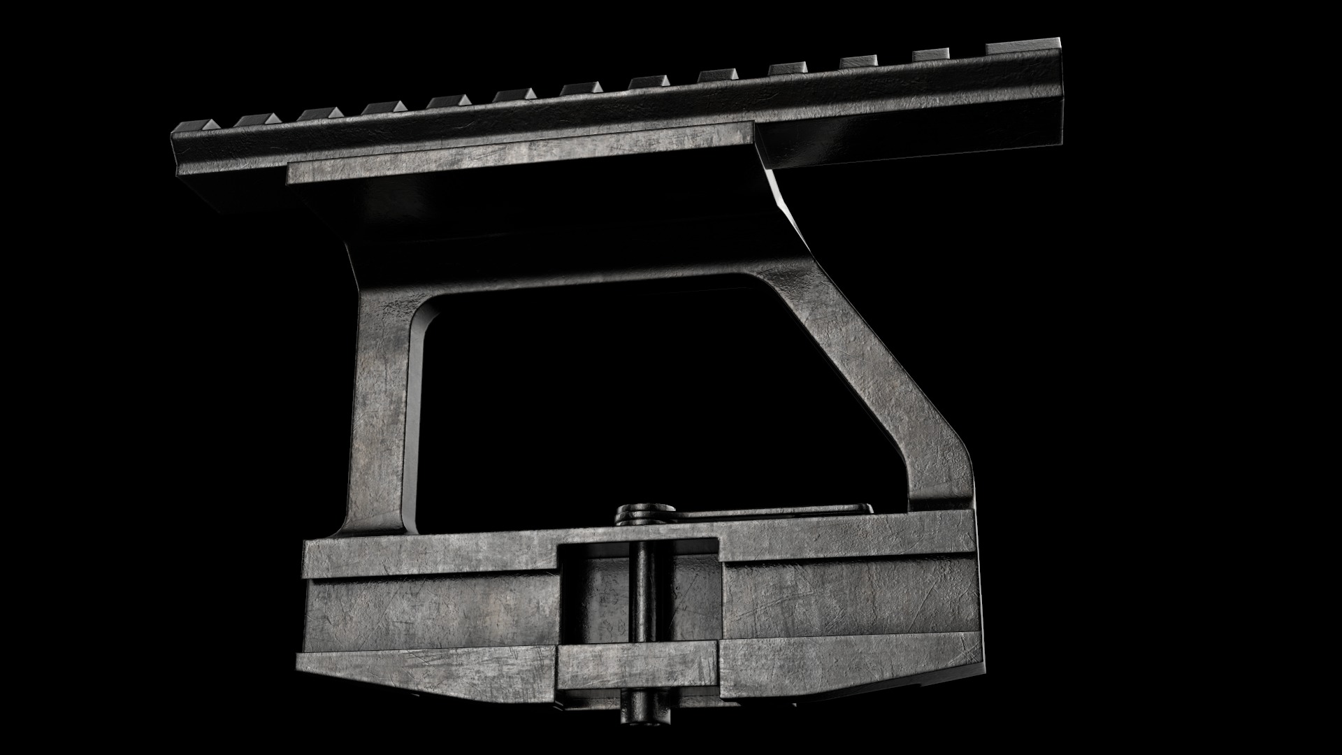 AK Scope Rail Side Mount Kalashnikov Assault Rifle Game Ready Low-poly 3D model_3