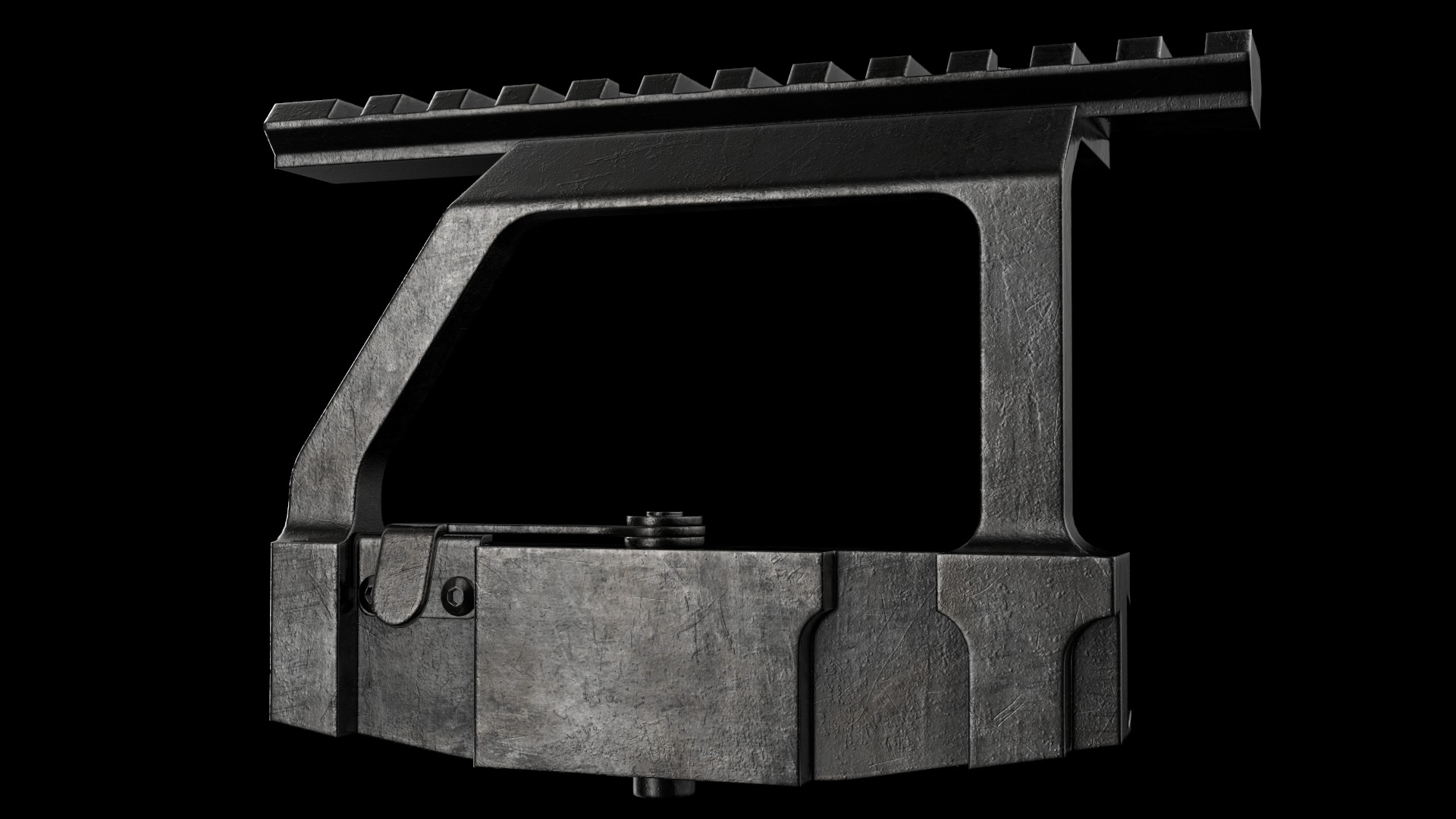 AK Scope Rail Side Mount Kalashnikov Assault Rifle Game Ready Low-poly 3D model_2