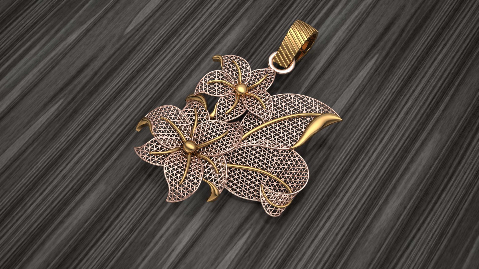 Turkey Jali Flower pendant  3D print model 3D print model_6