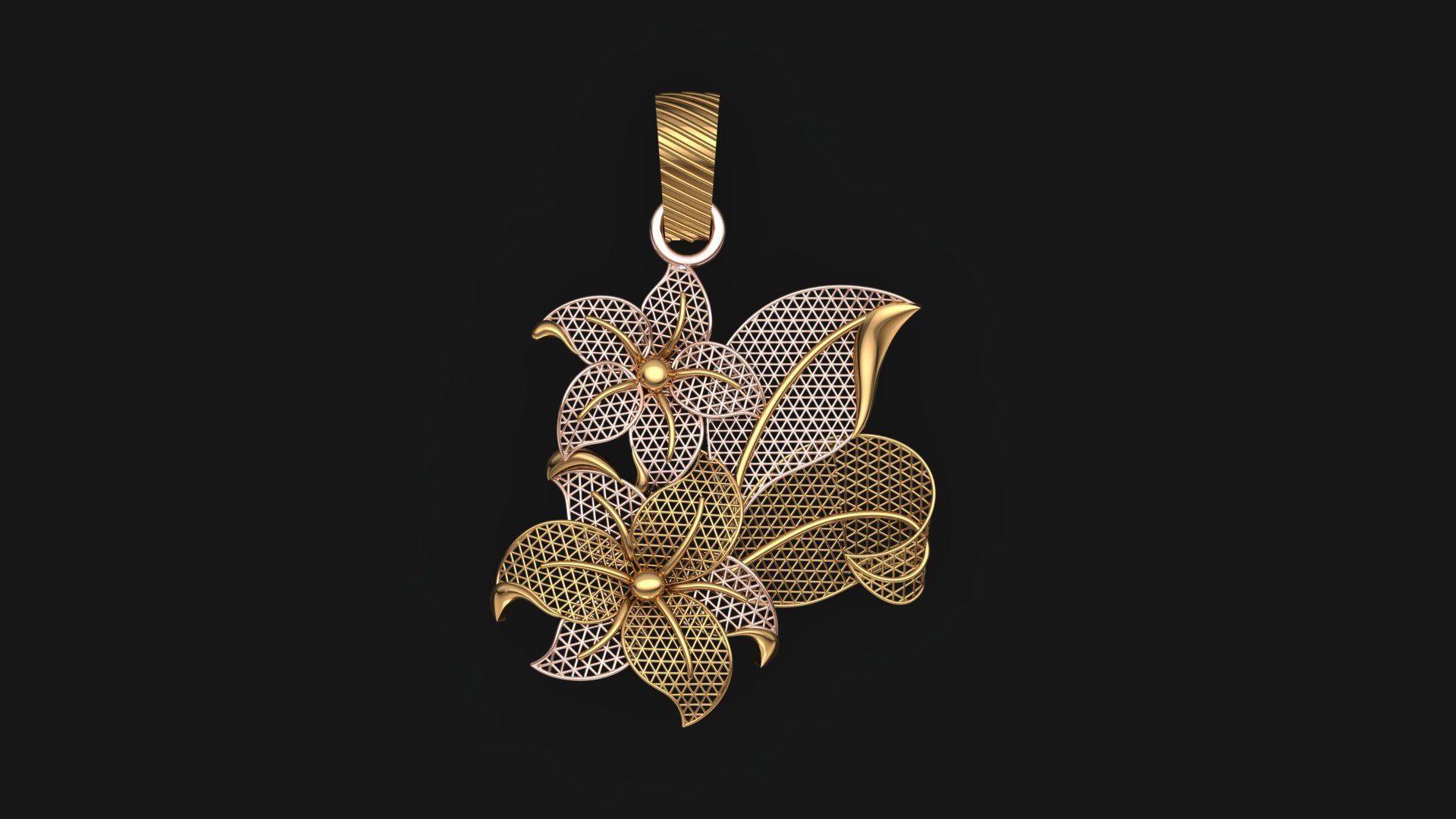 Turkey Jali Flower pendant  3D print model 3D print model_1