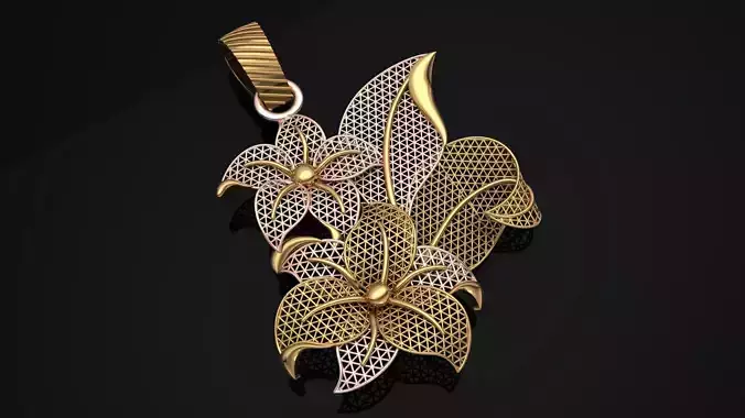 Turkey Jali Flower pendant  3D print model