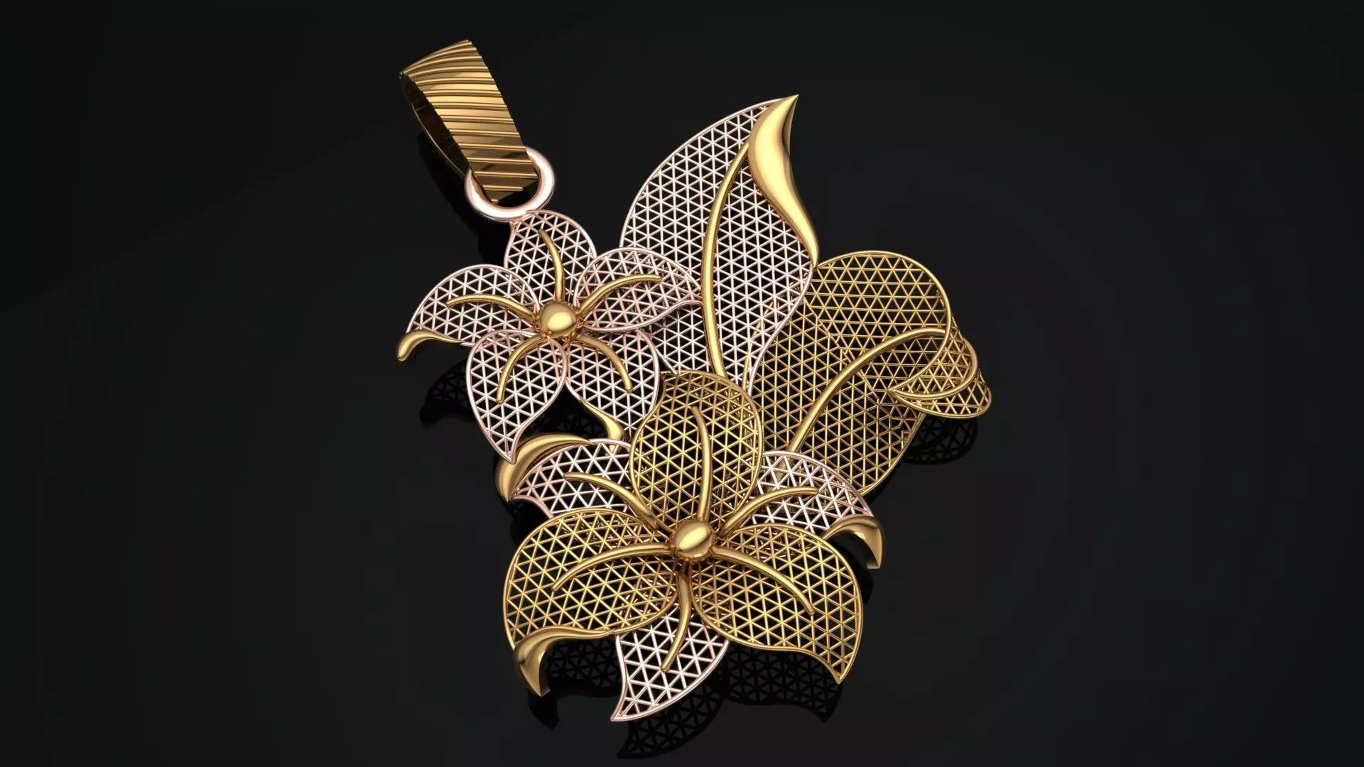 Turkey Jali Flower pendant  3D print model 3D print model_0