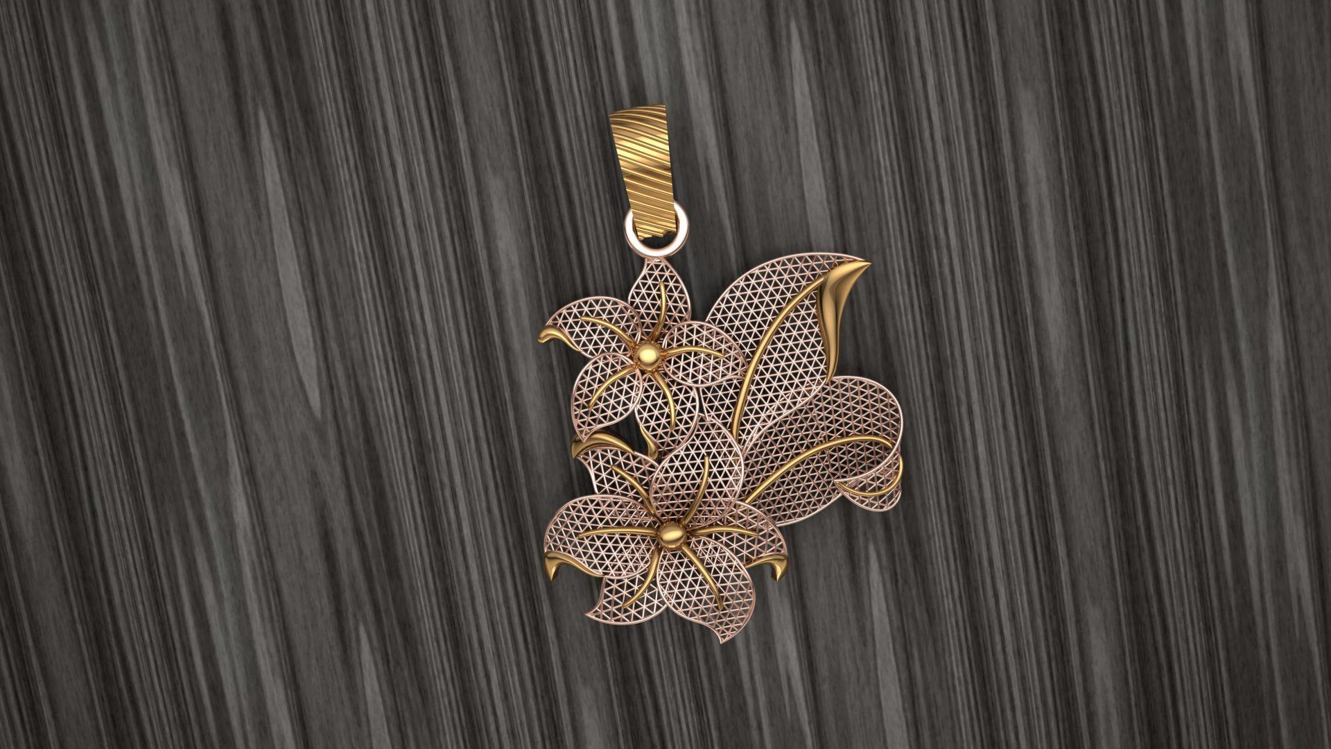 Turkey Jali Flower pendant  3D print model 3D print model_7