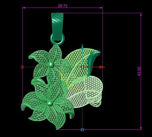 Turkey Jali Flower pendant  3D print model 3D print model_8