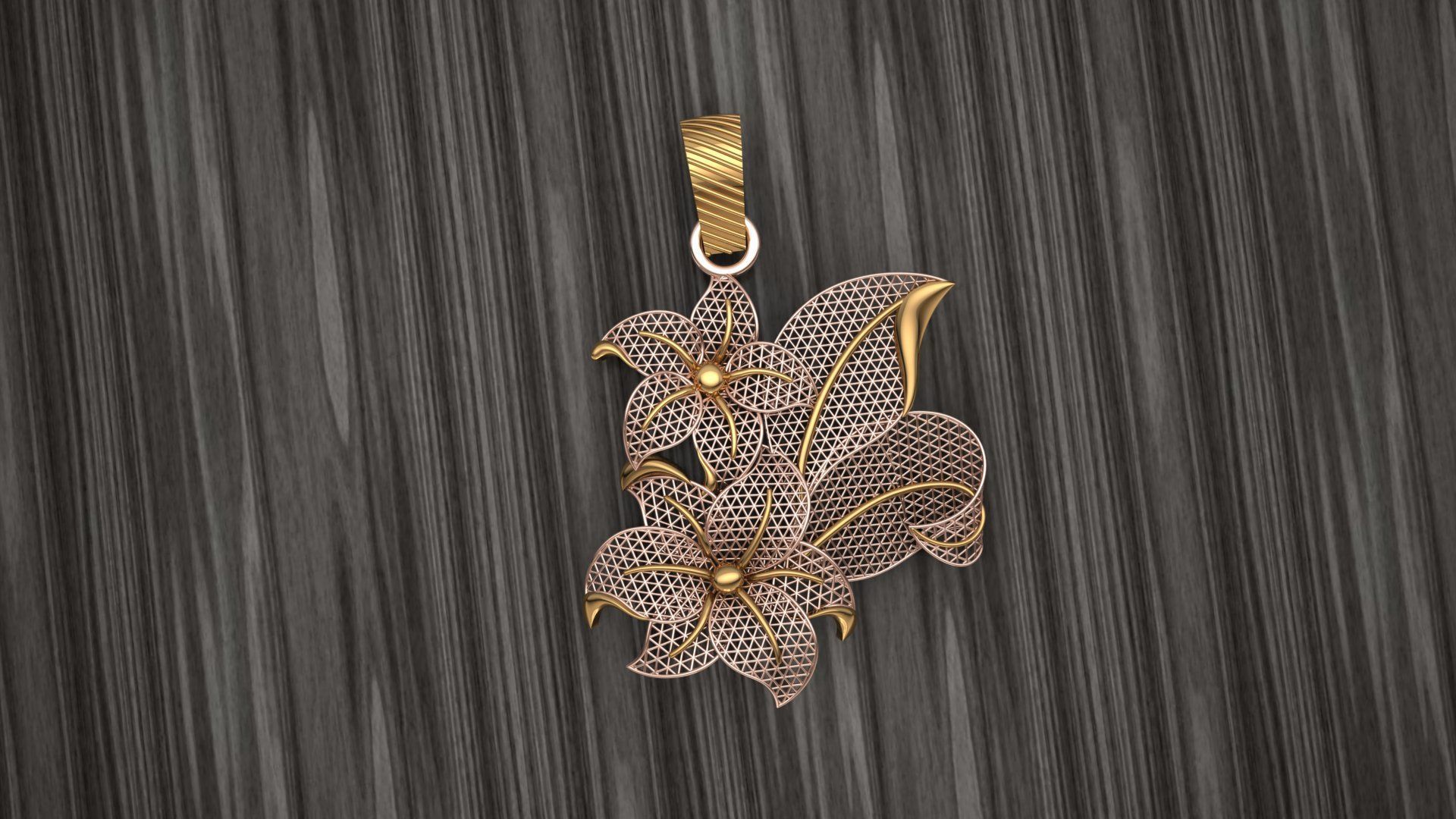 Turkey Jali Flower pendant  3D print model 3D print model_5