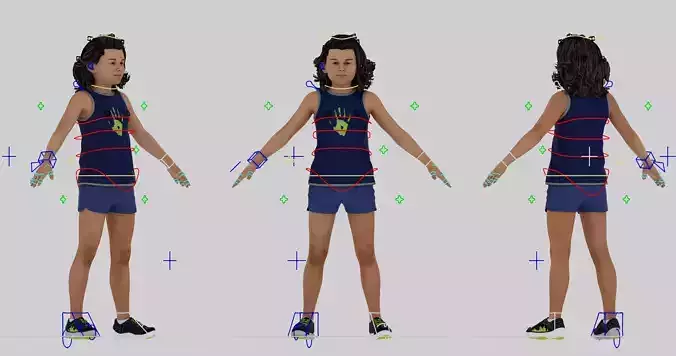 Stylized Boy Rig with  Facial Controls