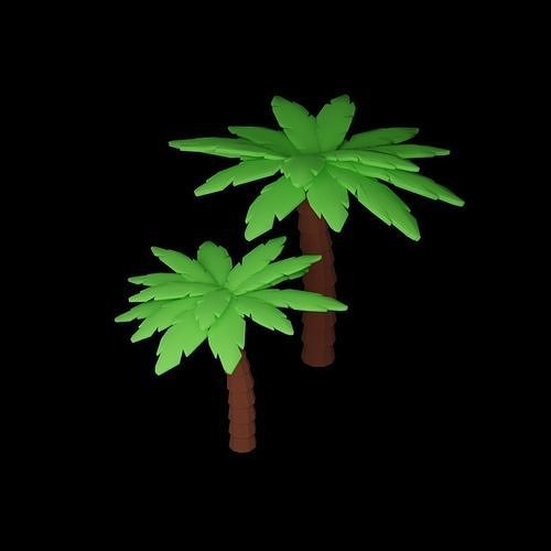 Two Palms Free low-poly 3D model