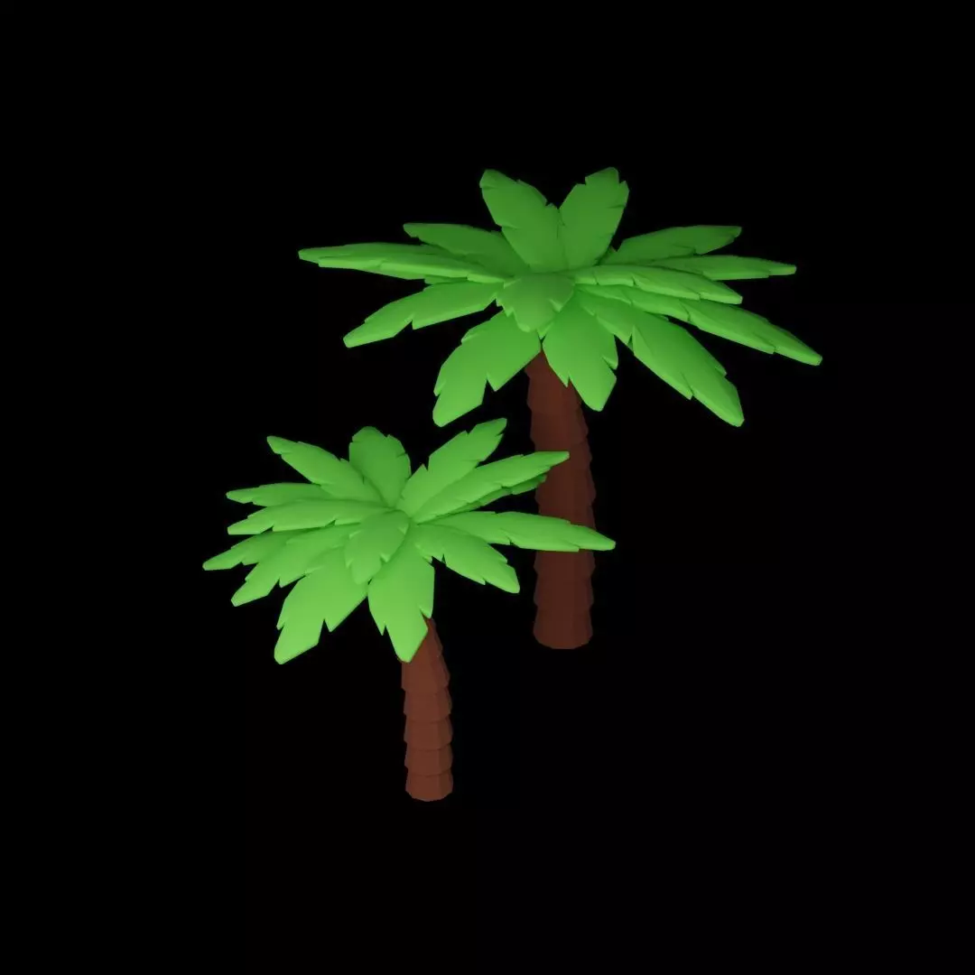 Two Palms Free low-poly 3D model