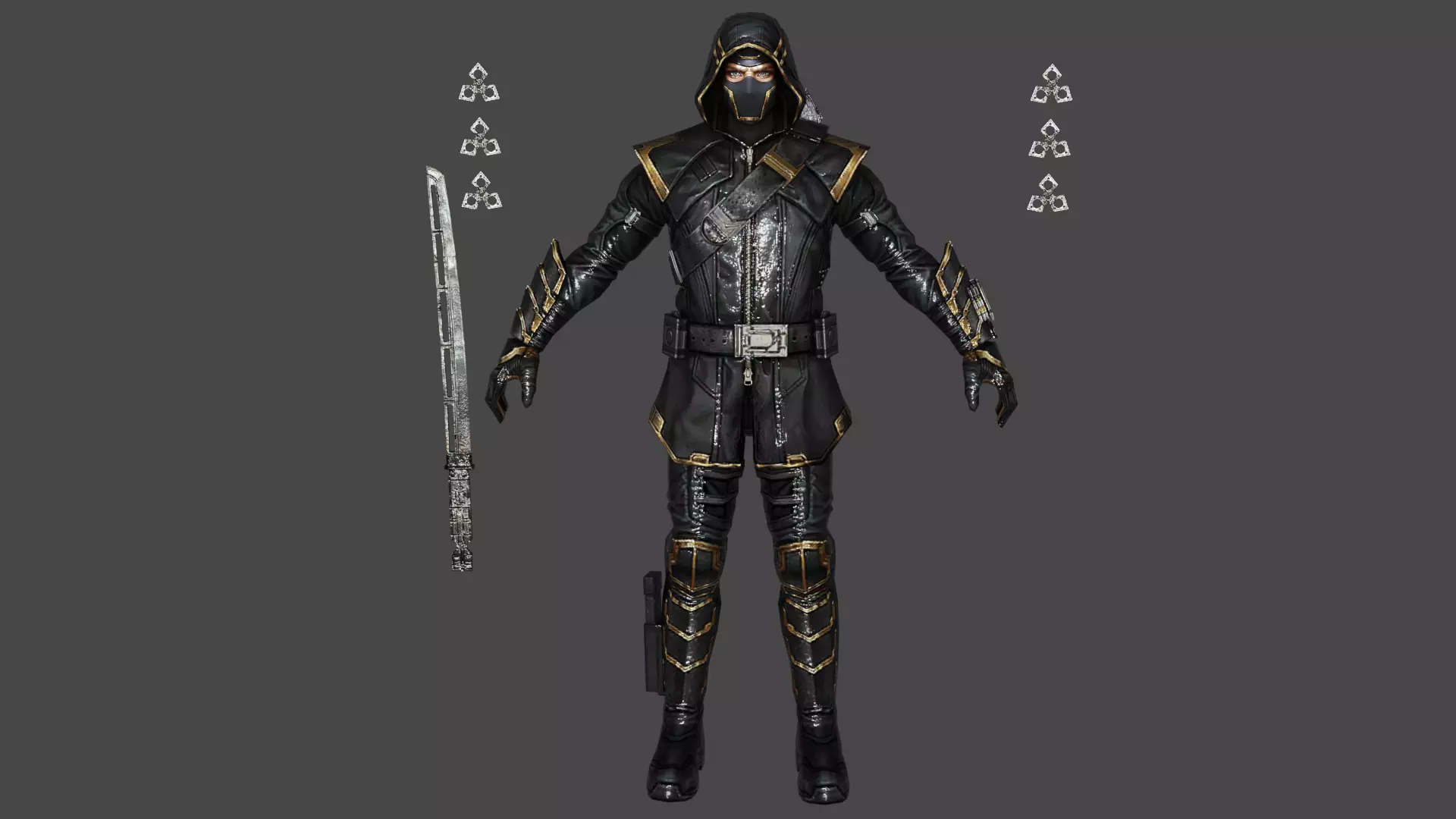 Ronin  Low-poly 3D model_0