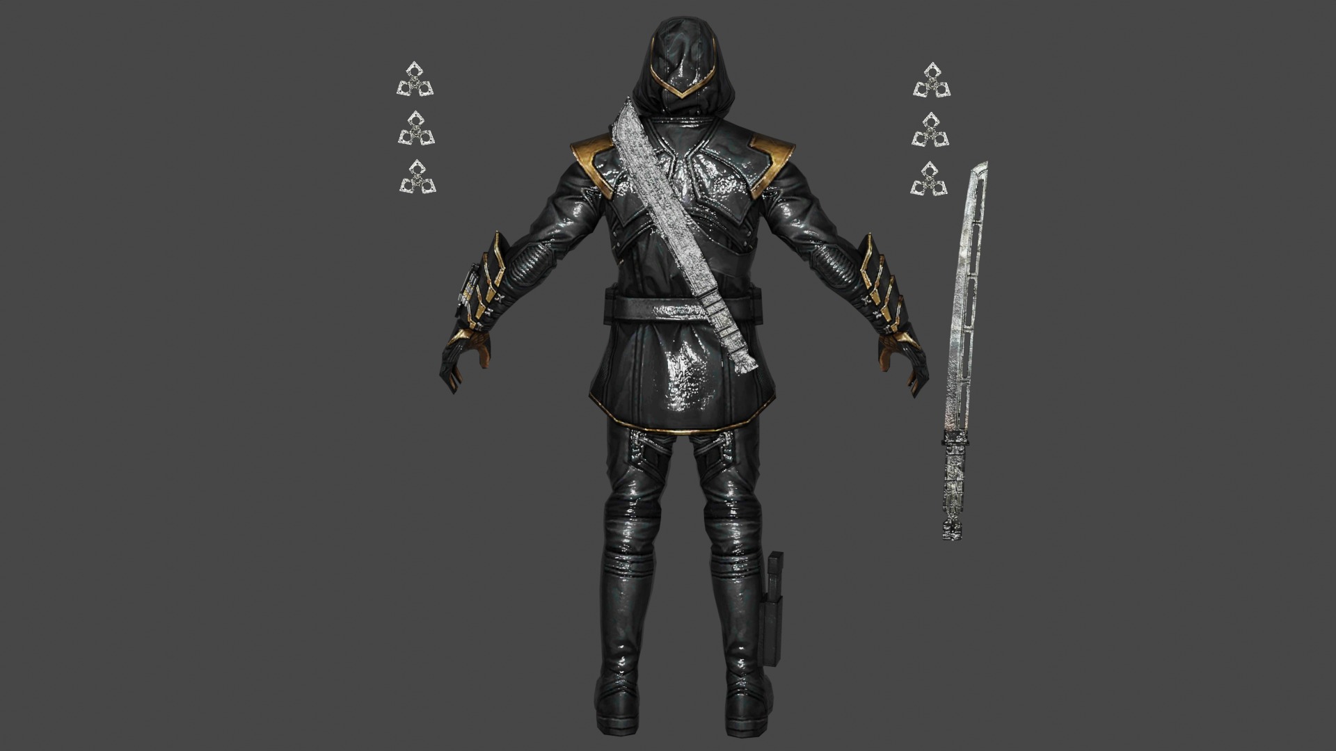 Ronin  Low-poly 3D model_4