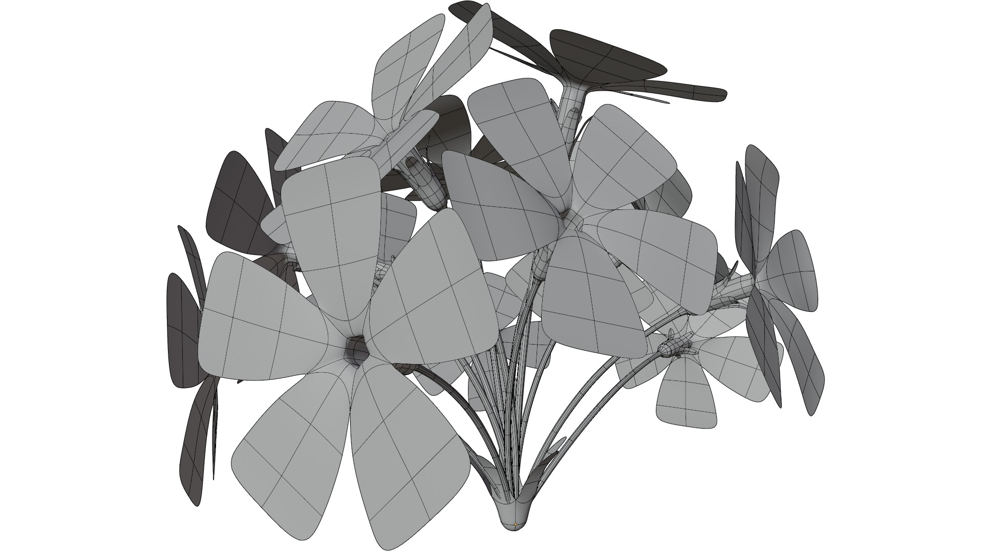 Violet Flower 3D model_12