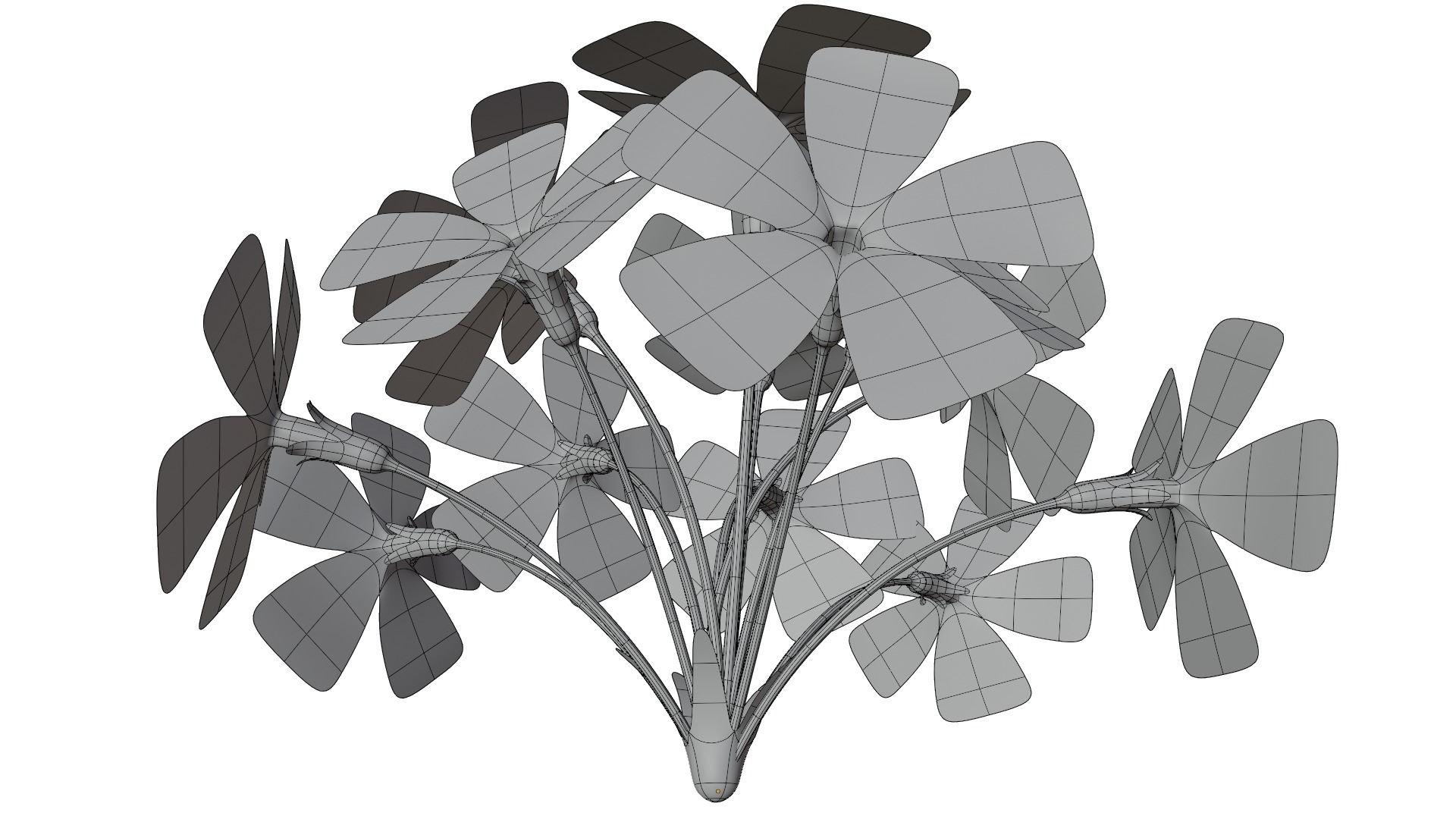 Violet Flower 3D model_13