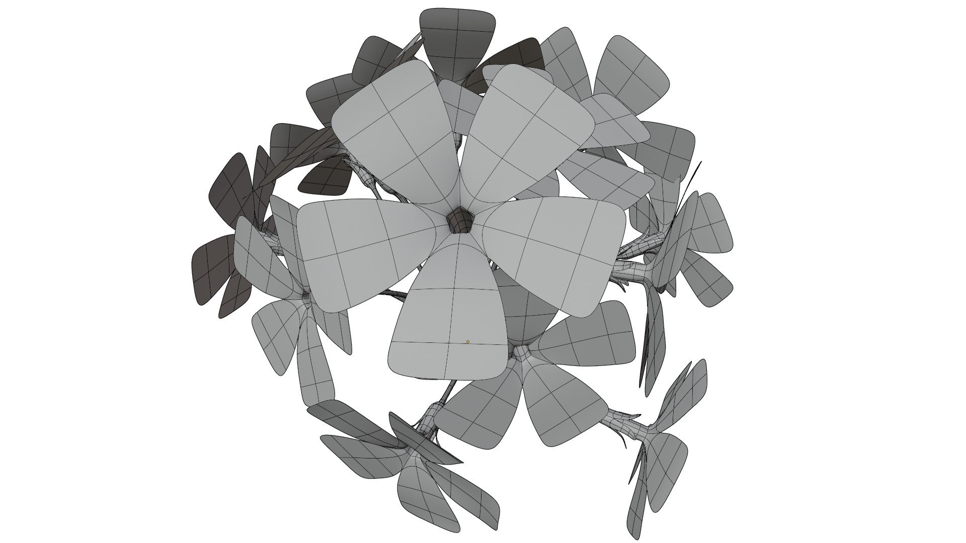 Violet Flower 3D model_14