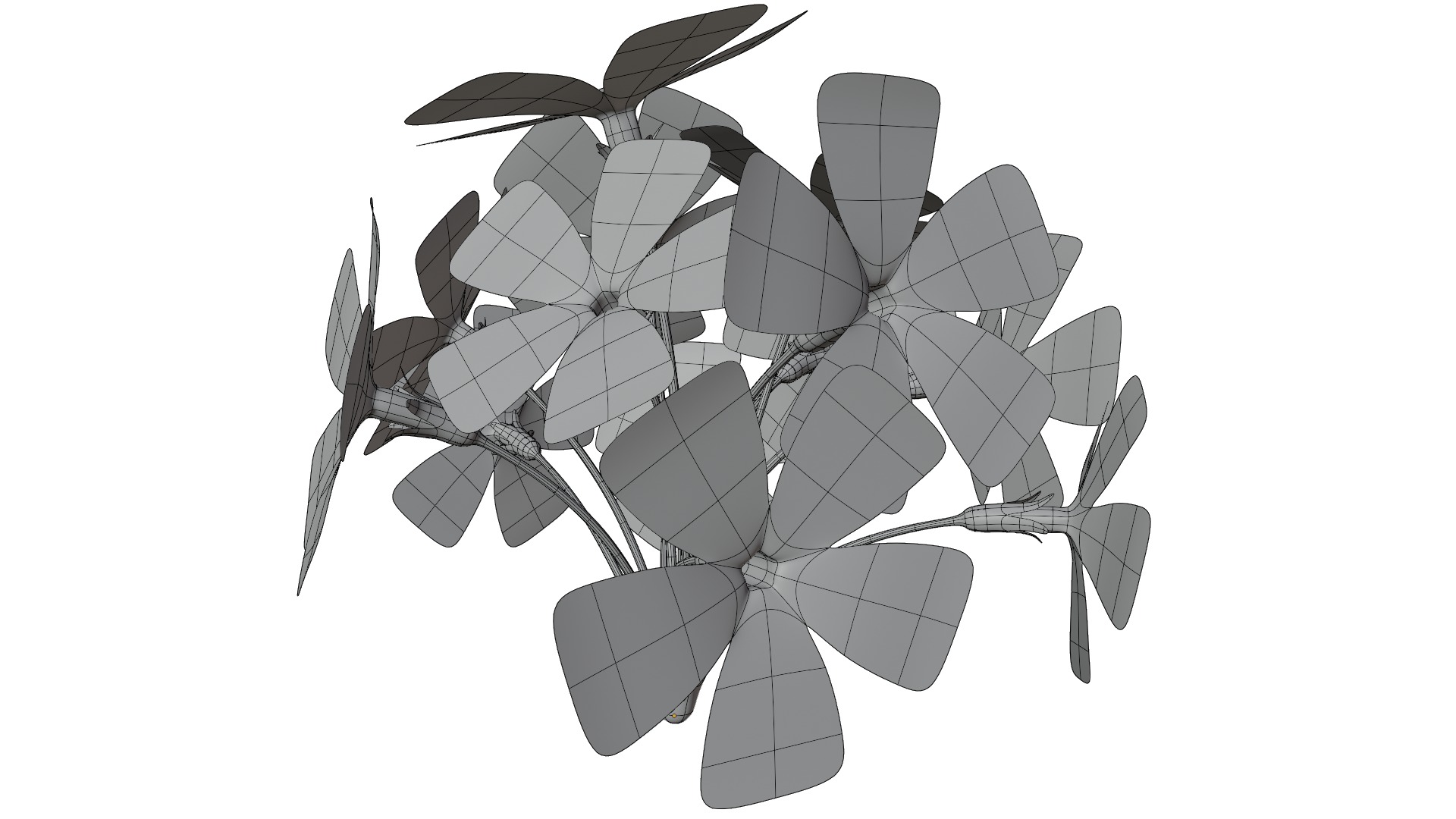 Violet Flower 3D model_9