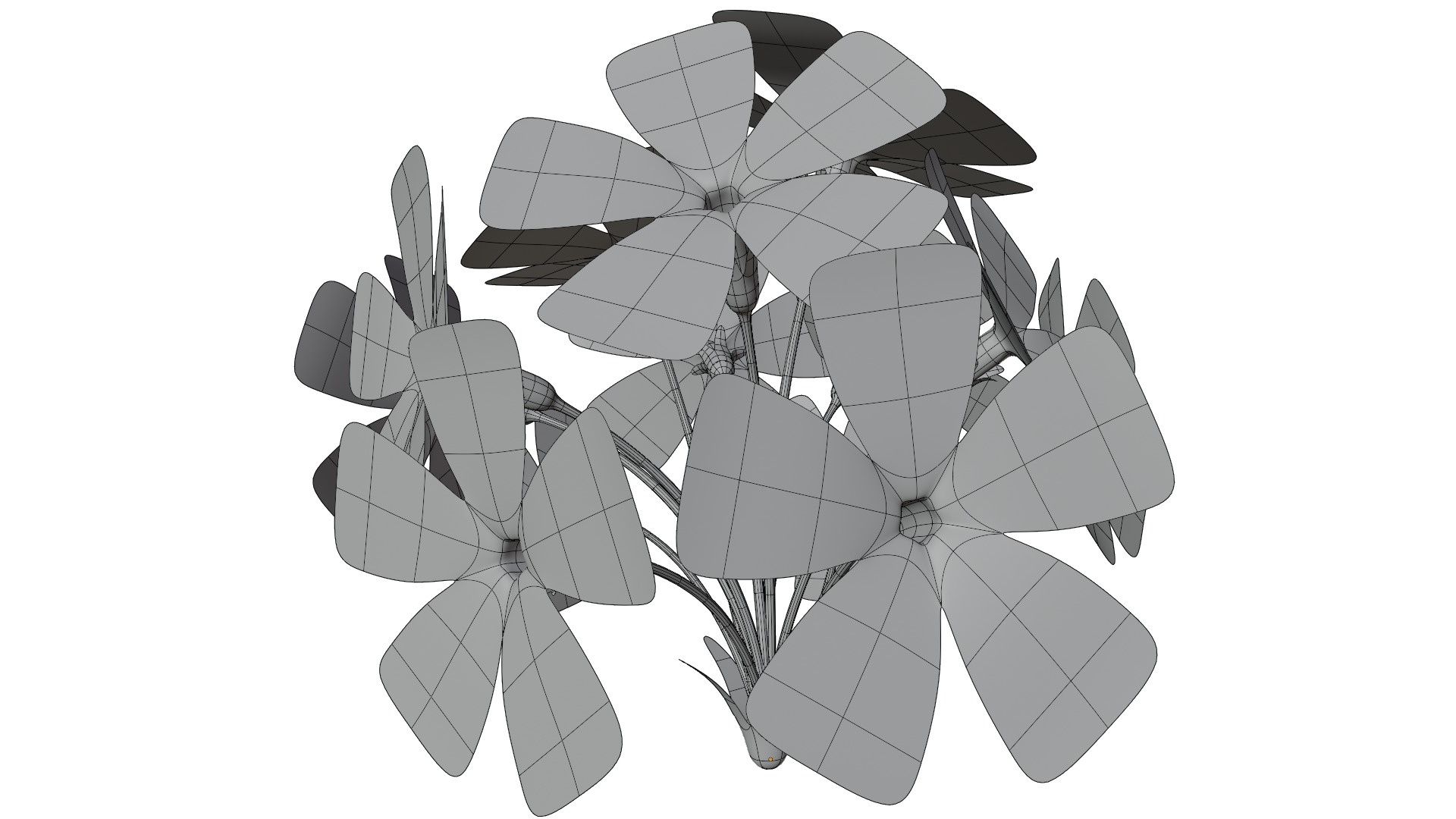 Violet Flower 3D model_11