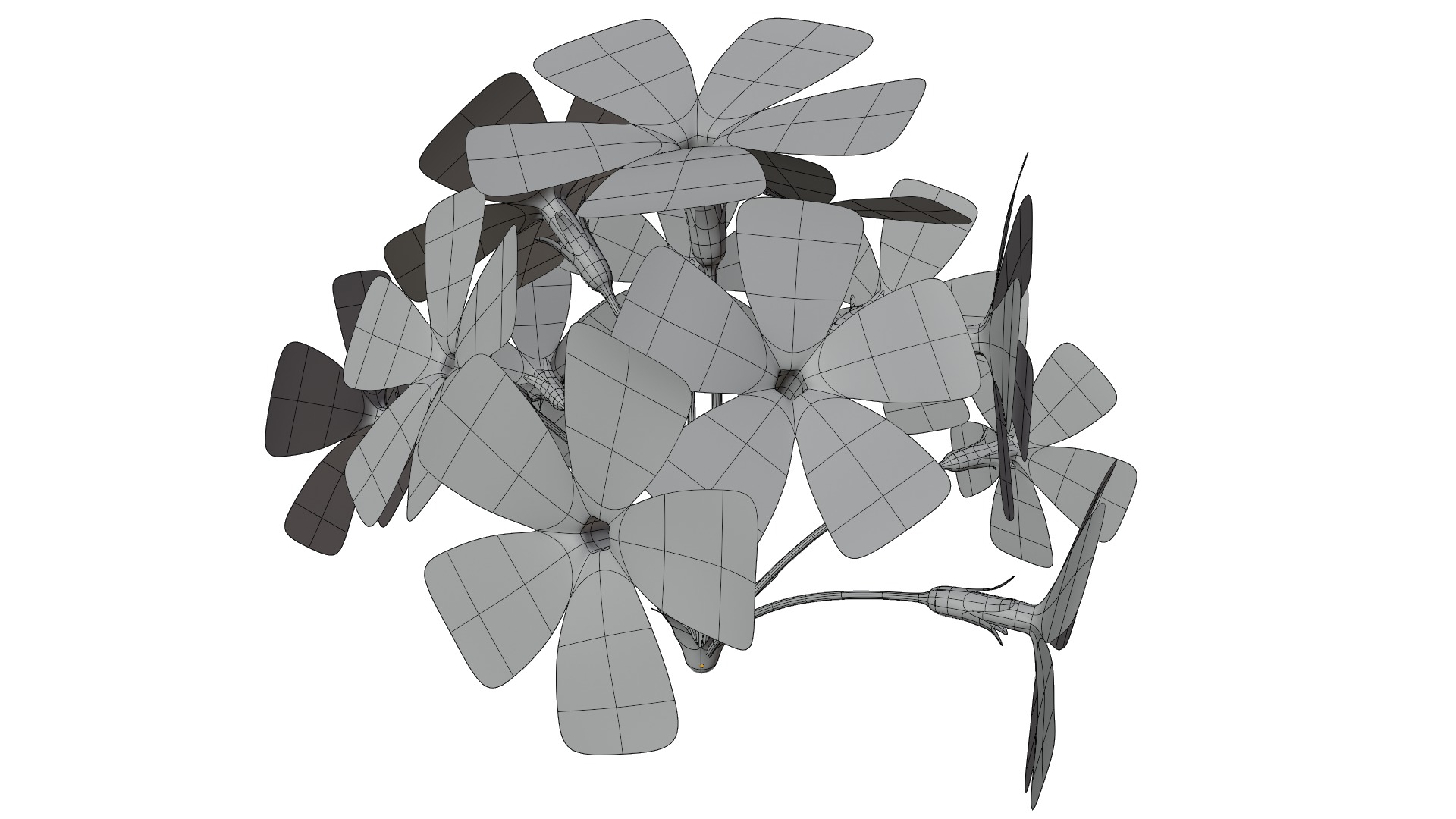 Violet Flower 3D model_15