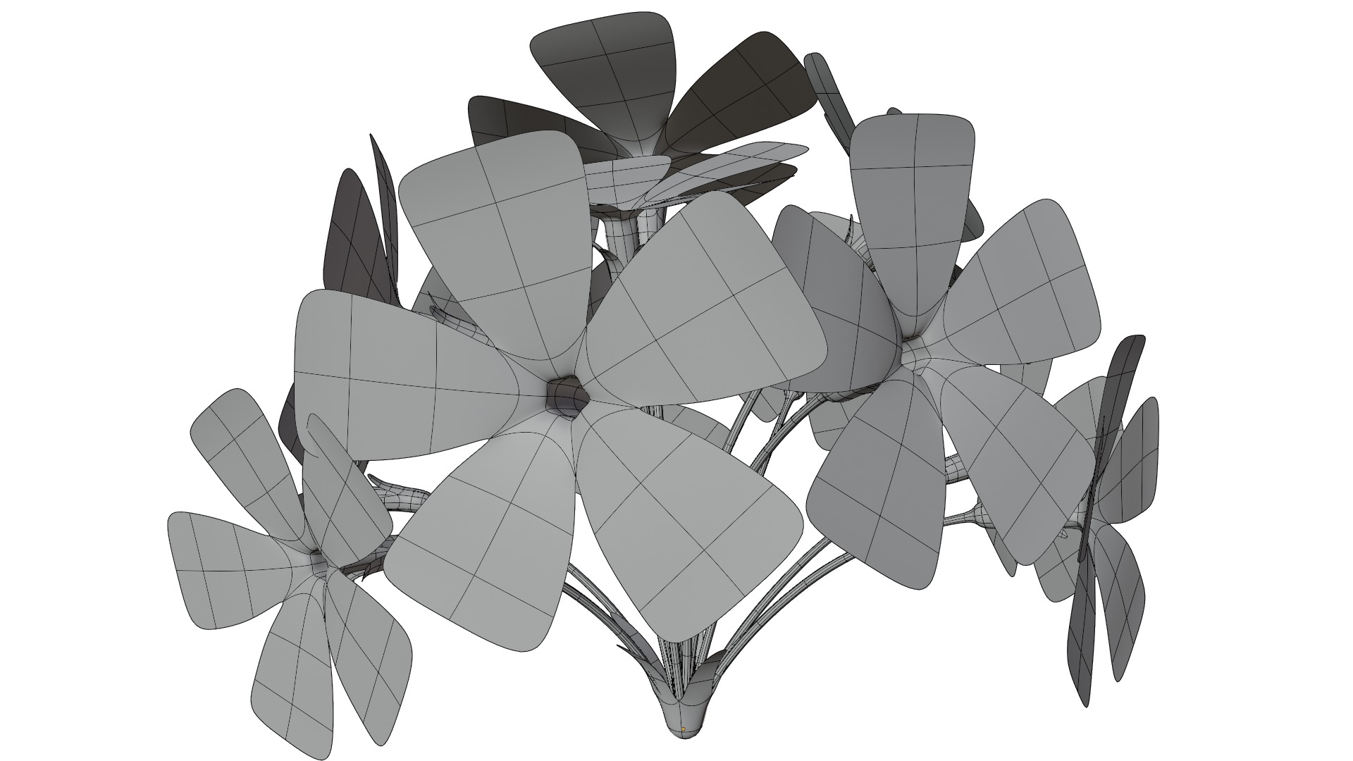 Violet Flower 3D model_10