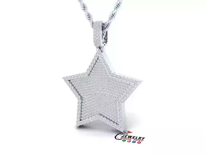 Custom Star Diamond Pendant - Star Diamond Necklace
