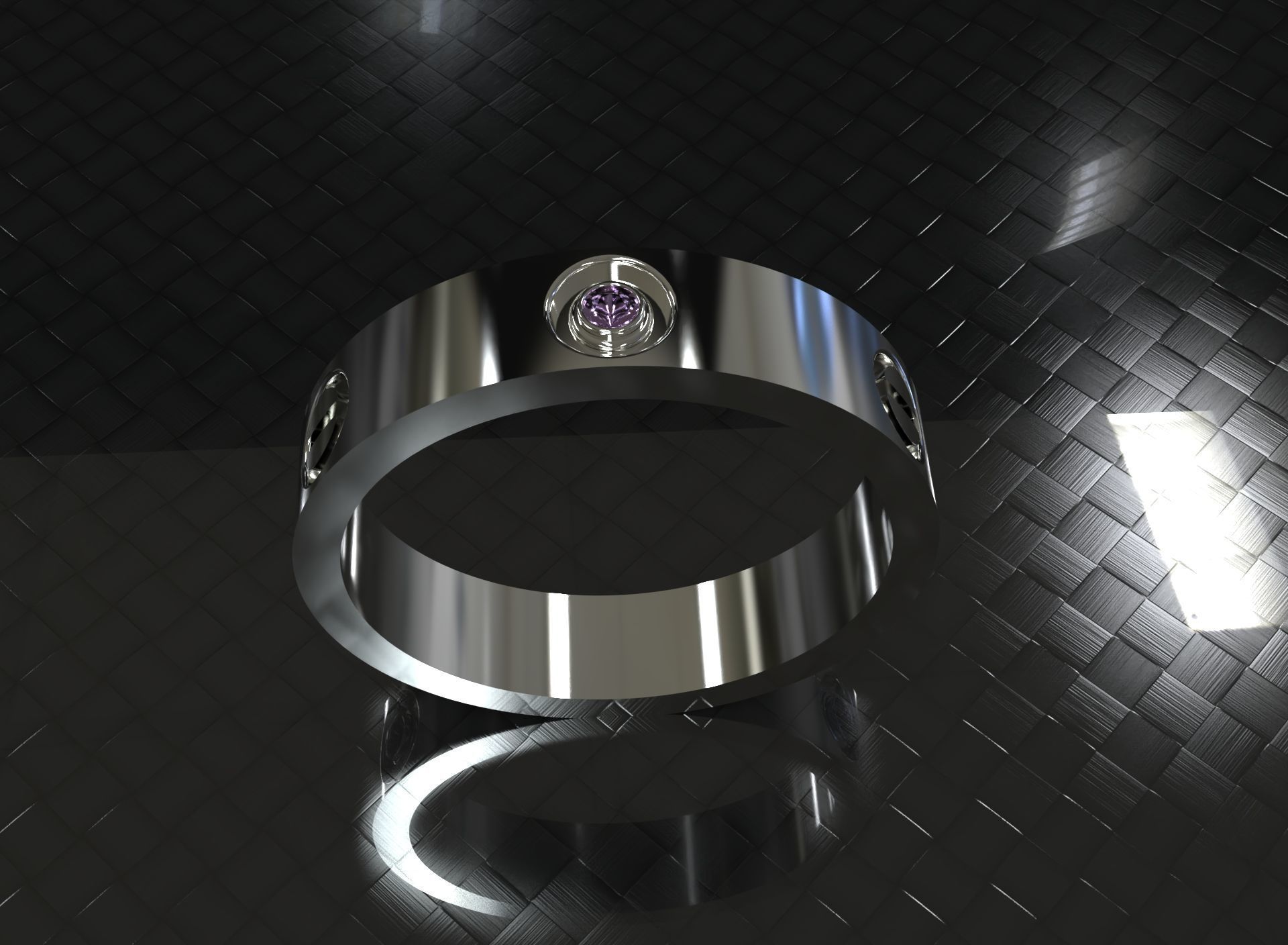 Ring Cartie  with stones 3D model 3D print model_3