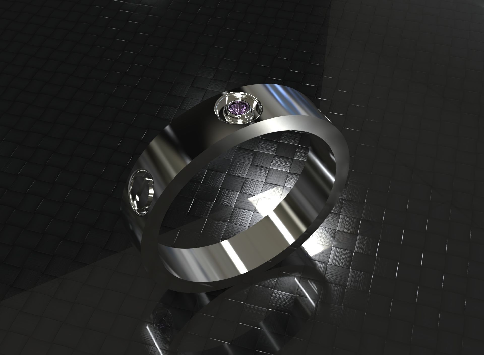 Ring Cartie  with stones 3D model 3D print model_1