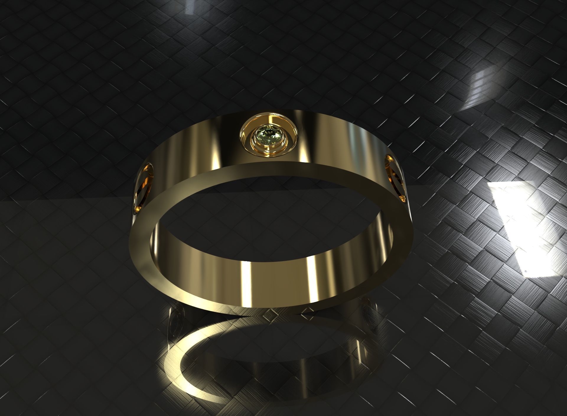 Ring Cartie  with stones 3D model 3D print model_2