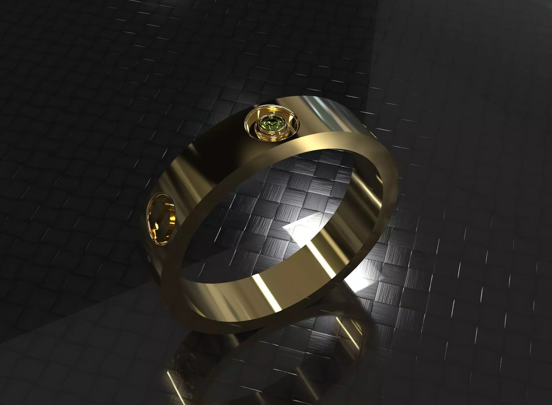 Ring Cartie  with stones 3D model 3D print model_0