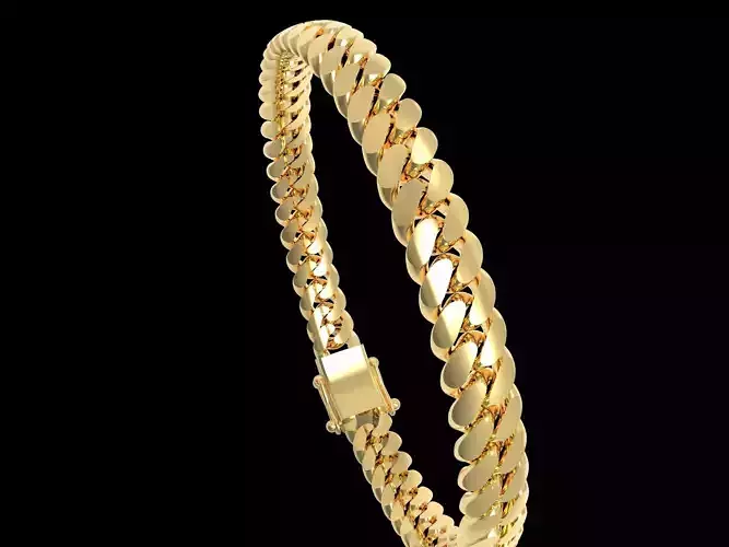 Miami Cuban link Chain Link Bracelet 7mm 3D print model