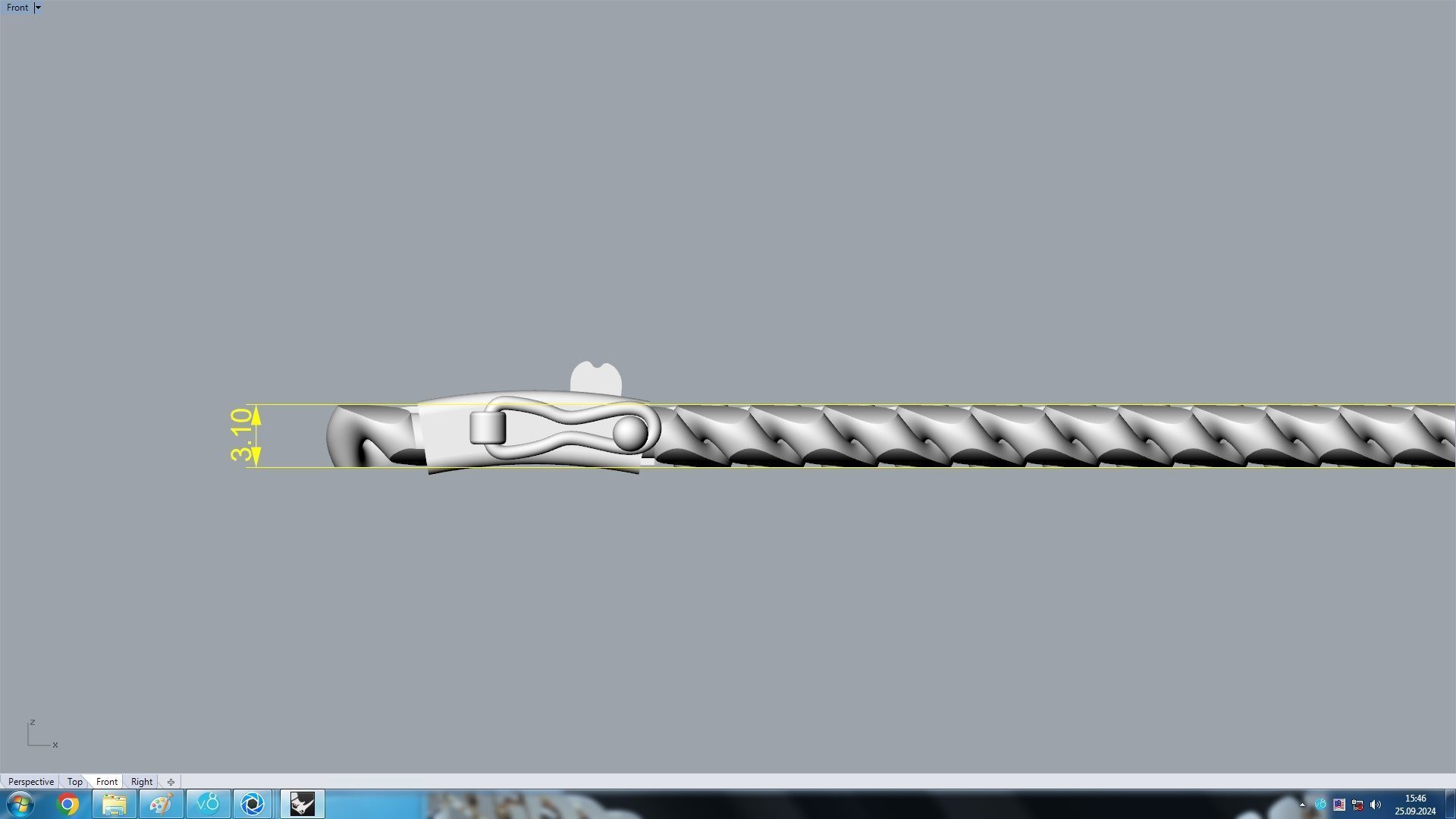 Miami Cuban link Chain Link Bracelet 7mm 3D print model_7