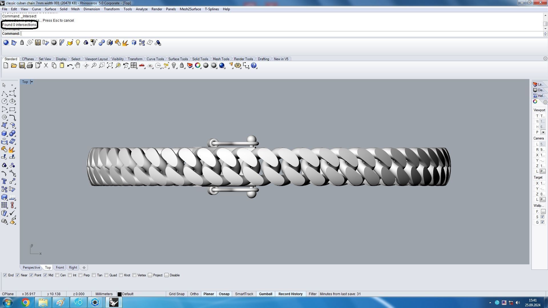 Miami Cuban link Chain Link Bracelet 7mm 3D print model_8