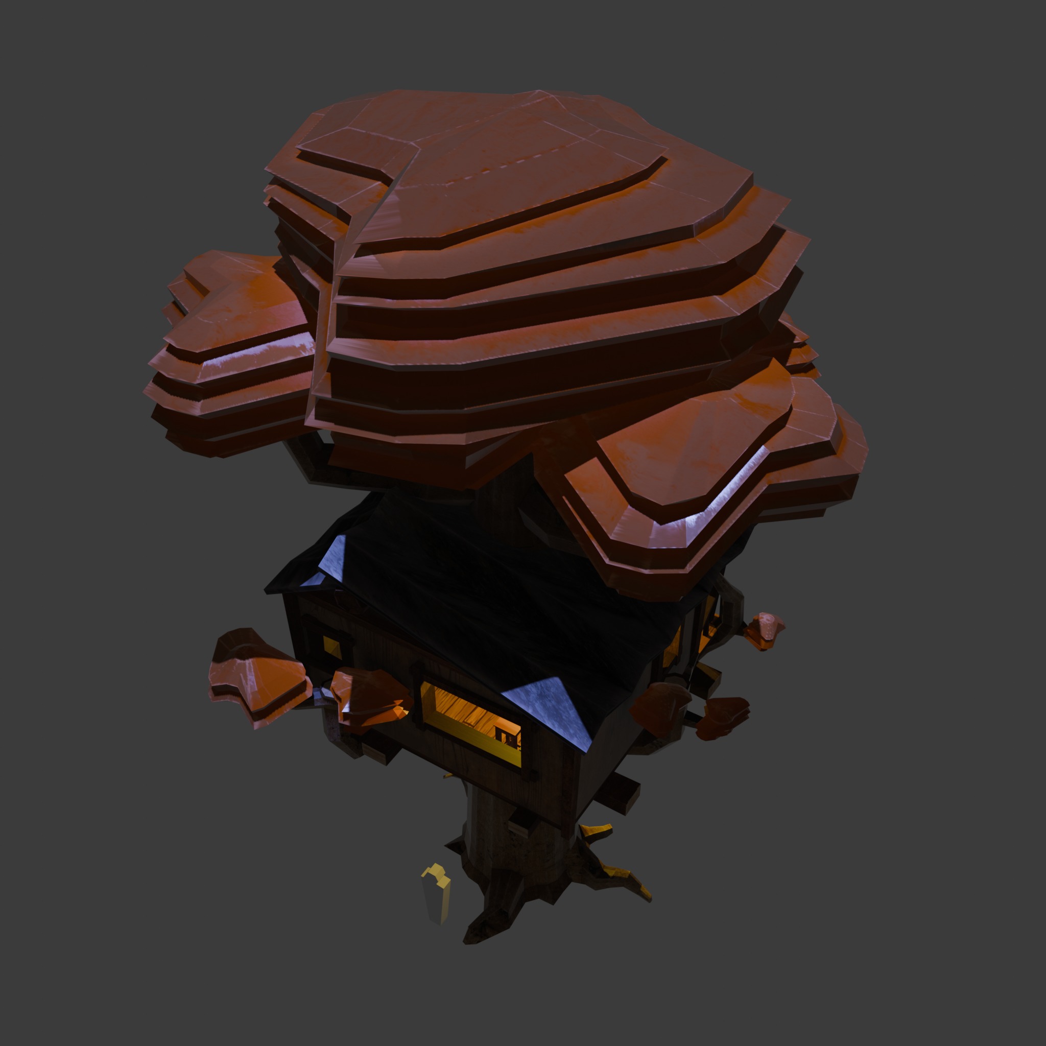 Playing tree scenery Low-poly 3D model_10