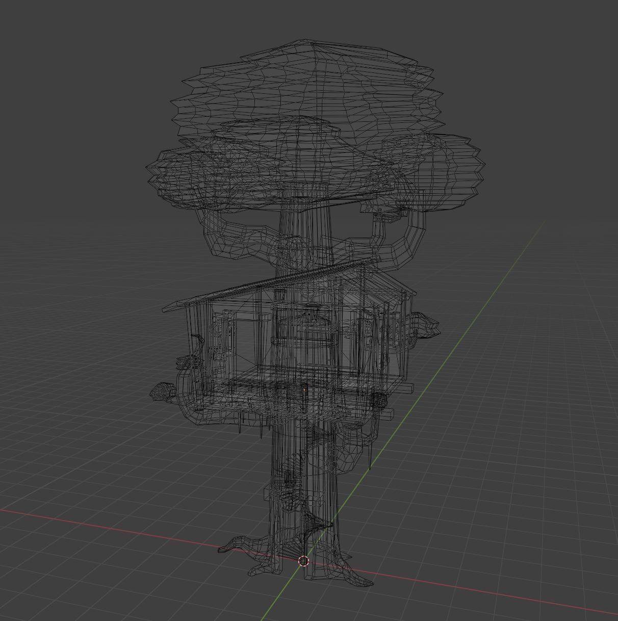 Playing tree scenery Low-poly 3D model_8